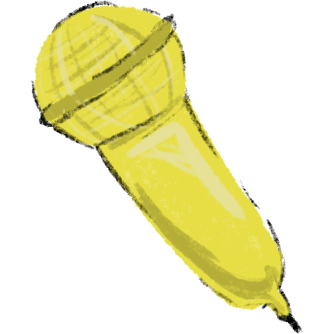 simplistic microphone in shades of yellow